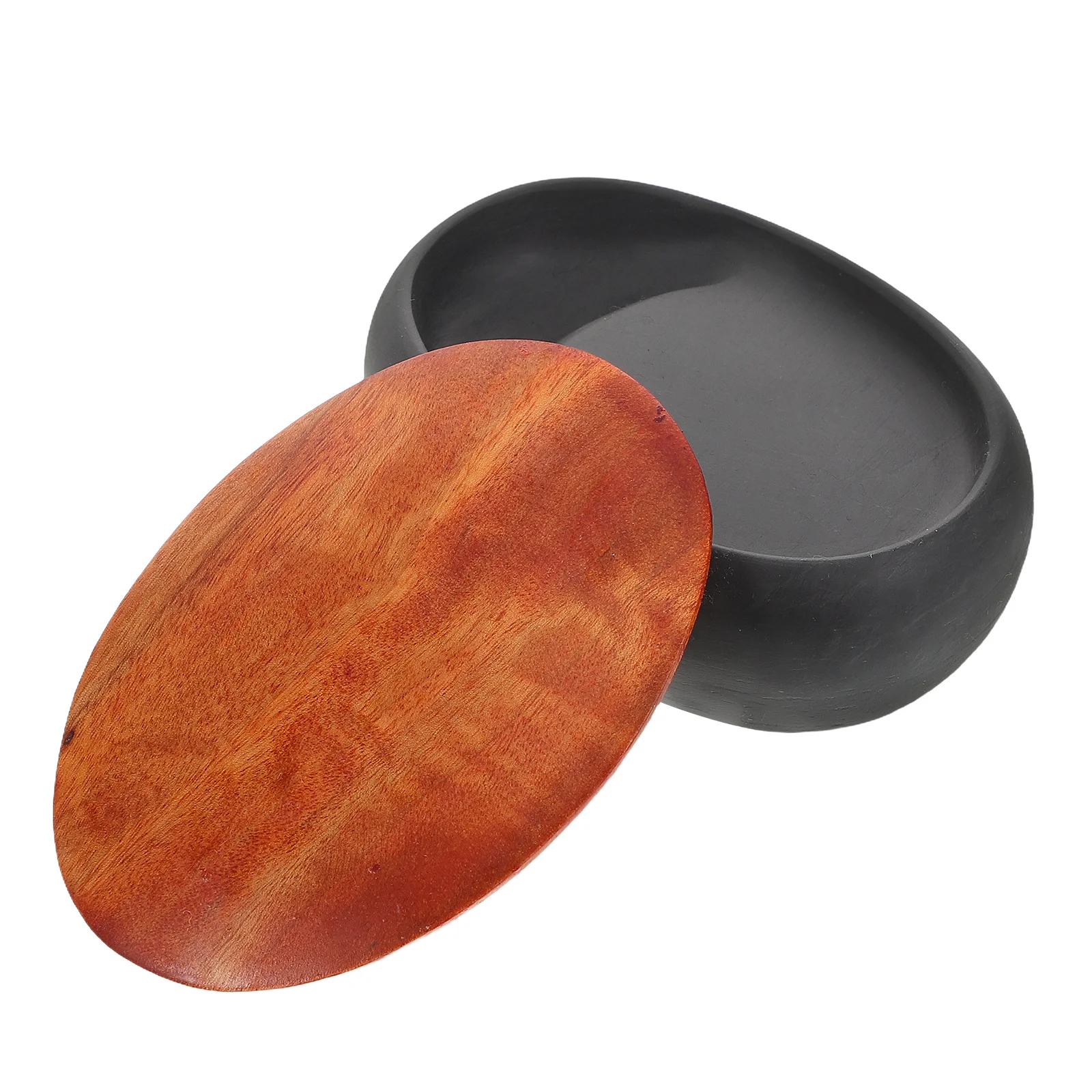 

Mini Stone Compact Portable Chinese Calligraphy Ink Well For Painting Practice Durable Original Stone Ink Slab With Lid