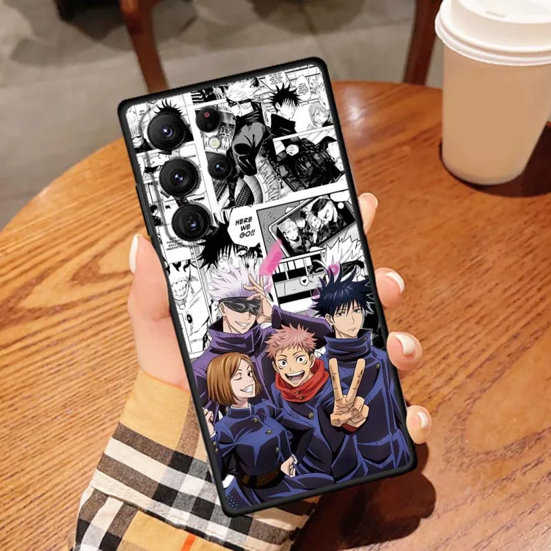 J-Jujutsus K-Kaisens أنيمي لسامسونج غالاكسي S25 S24 S23 S22 S21 S20 S10 الترا زائد FE 5G أسود لينة غطاء من البولي يوريثان الحراري جراب هاتف #4