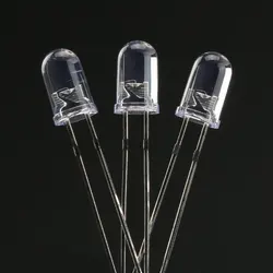 Ampoules LED super lumineuses, eau claire, vert, rouge, blanc, jaune, bleu, diode électroluminescente, transparentes, rondes, 3mm, 5mm, 100 pièces