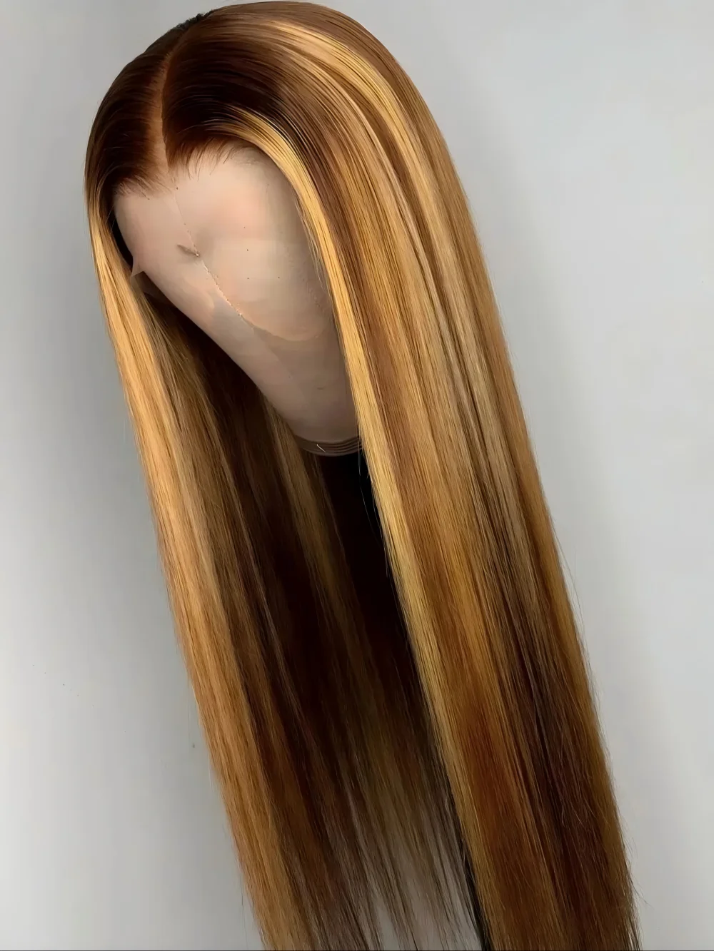 

Парик из натуральных волос 13x4 Ombre Highlight с кружевной вставкой для женщин, цвет 4/27 медово-русый, прямой, с HD кружевной вставкой 5x5