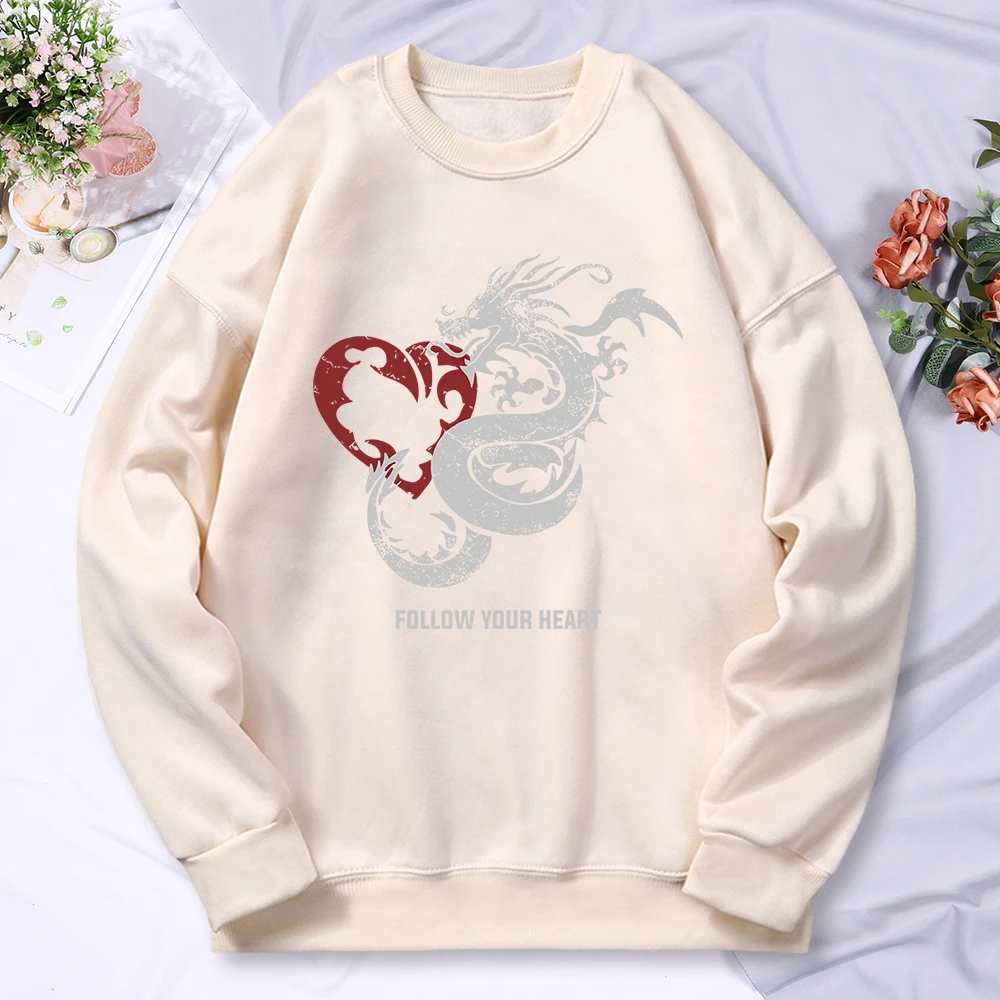 

Толстовка мужская с капюшоном и принтом «Follow Your Heart», простая повседневная универсальная теплая флисовая толстовка в стиле хип-хоп, осень