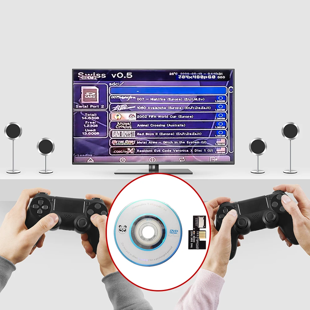 محول SD2SP2 مع مجموعات القرص SD2SP2 محول TF قارئ بطاقات استبدال + قرص التمهيد DVD صغير لـ PAL