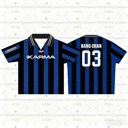 Imagen 2 del producto Camiseta de apoyo para fanáticos del álbum KARMA, ropa de calle FELIX BANGCHAN HYUNJIN, ropa de talla grande, camisetas de manga corta