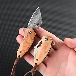 Free shipping The sharp Damascus Steel Folding Pocket Knife mini folding knife For unpackin outdoor camping EDC tool