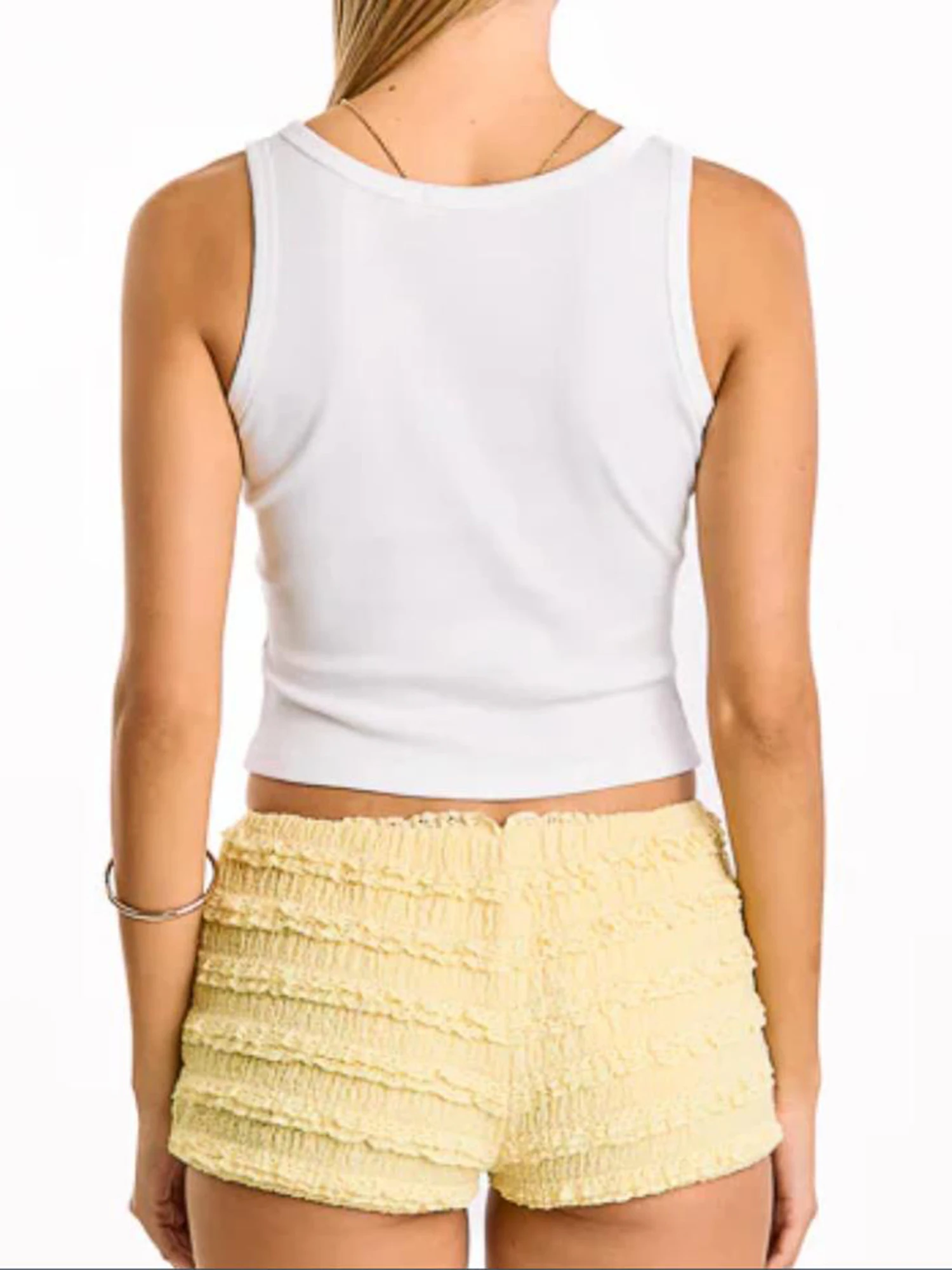 Women s Summer Crop Tank Tops Sleeveless Scoop Neck Bead Flower  Fit Vest Casual Summer Shirts