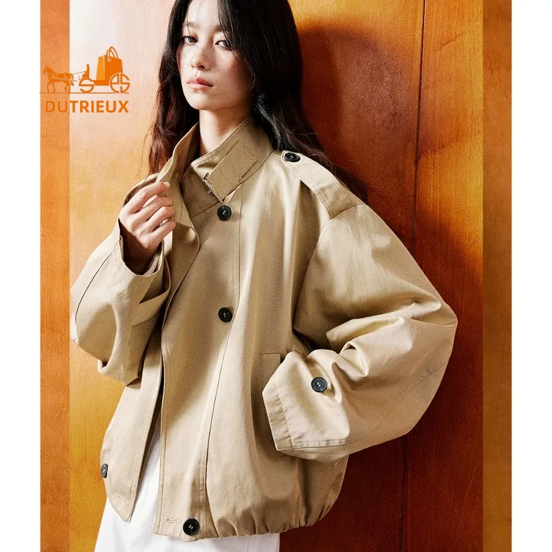 

Новая женская укороченная куртка-тренч оверсайз на весну-осень 2026 года, универсальная премиум-куртка для женщин