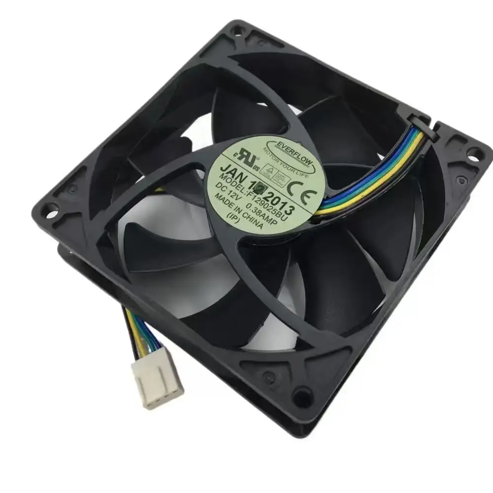 for Everflow F 129025 BU 92mm PWM 12V 0.38A 4-Pin PC Cooling Fan for CPU Heatsink and Chassis