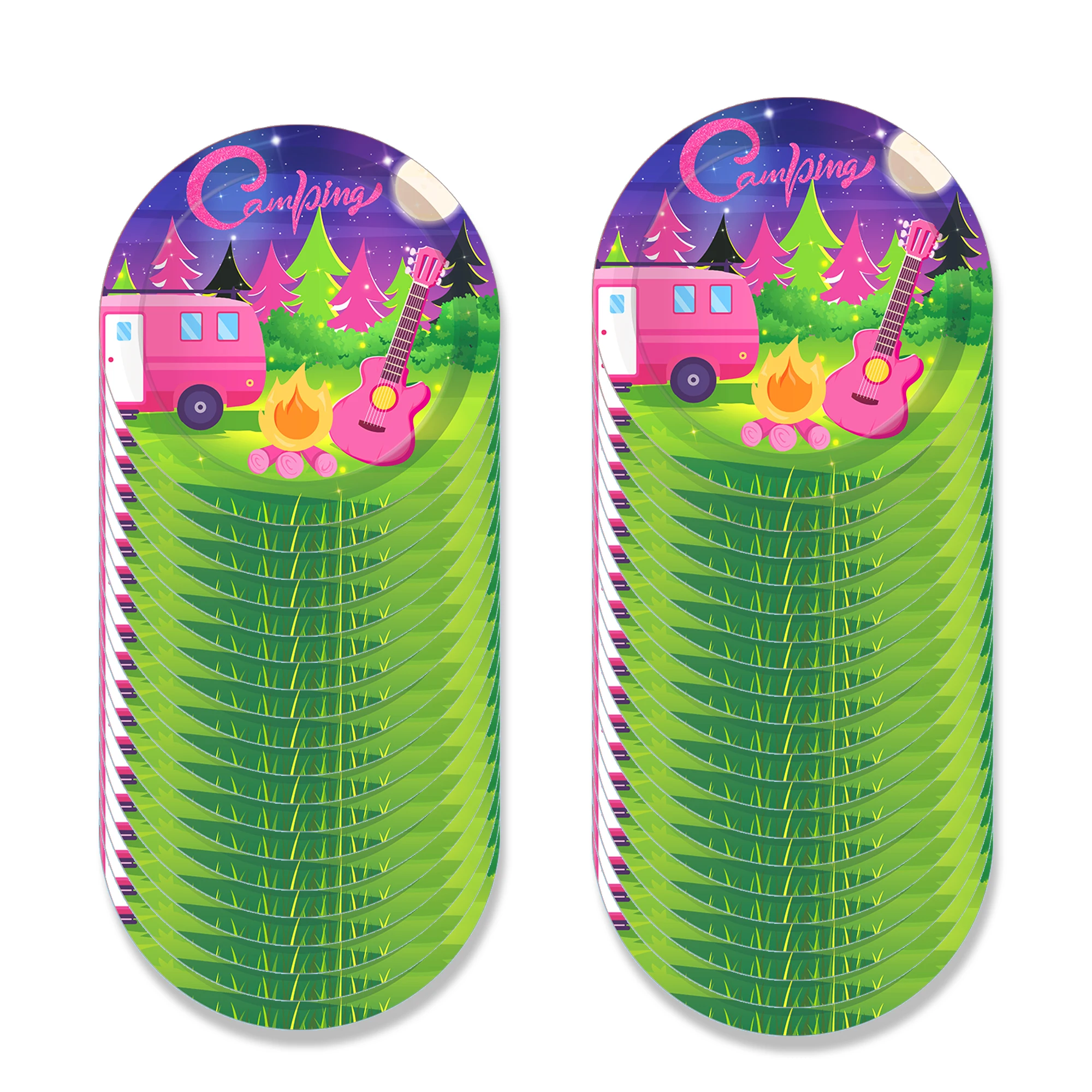 Cartoon Camping Picknick Party Einweg Geschirr Sets Outdoor Camper Zelt Geburtstag Teller Tassen Servietten Baby Shower Party Decor – Detail 8
