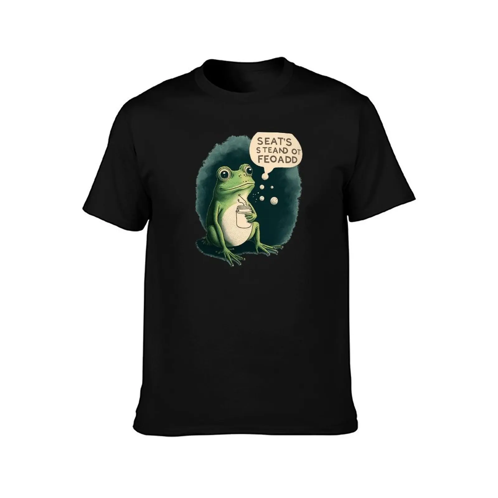 The Dreamy Frog T-Shirt, Summer Casual Cotton Tee, Oversized Streetwear Tops, Vintage Graphic Print, Loose Fit Short Sleeve