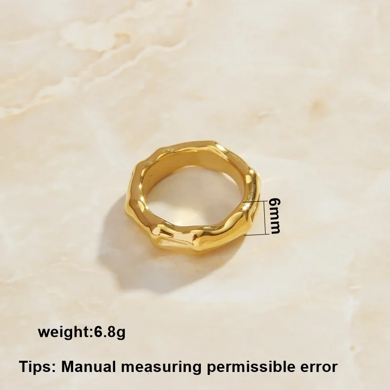 SOMMAR online shopping india 18KGP Gold plated size 6 7 8 Goddess rings Simple Bamboo Ring opal Wholesale