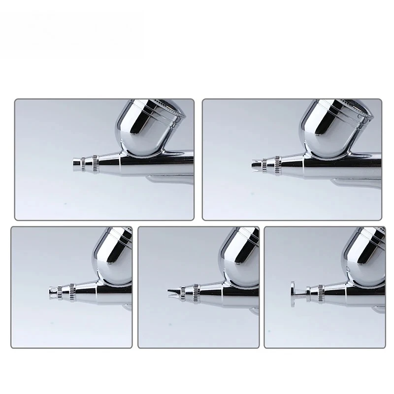 Airbrush Nozzle Needle Cap Accessories Normal/Crown/Tomahawk/Splatter Replacement Tool 5 Different Nozzle Cover Cap for Airbrush