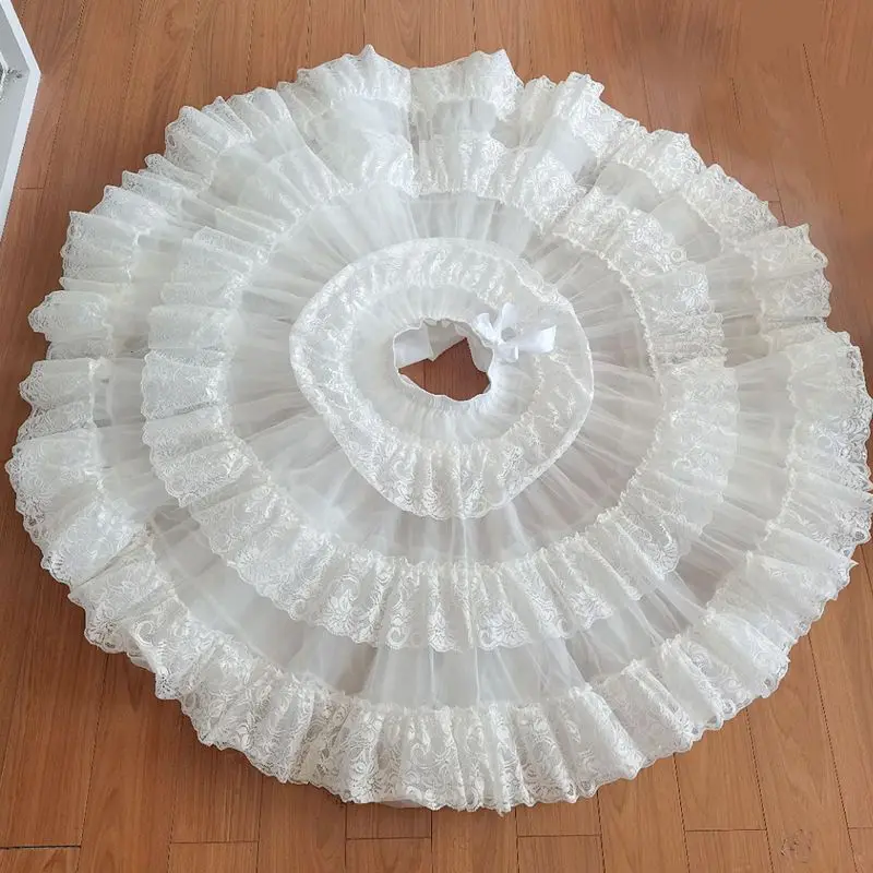 Véu macio Lolita Anágua para Mulheres, Underskirt Crinolina, Crinolina, Fofo, Macio, Lindo, Longo, Desossado, para o Verão e Outono