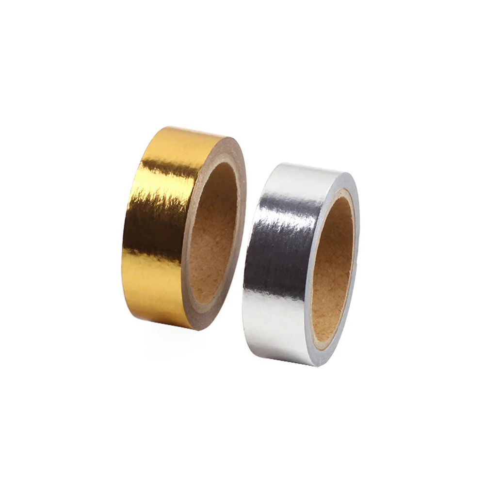 

10 Rolls Hot Stamping Washi Tape Creative Paper Gift Wrapping Bronzing Decoration Silver DIY Craft Party Supplies