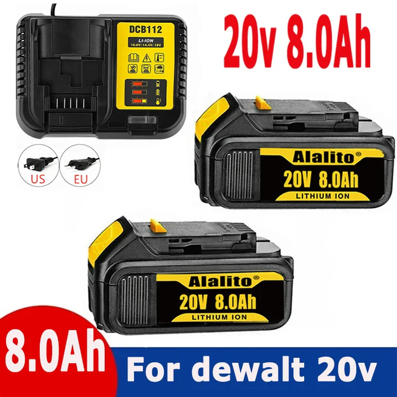 

Сменная литиевая батарея для электроинструмента DeWalt DCB184 DCB181 DCB182 DCB200, 20 в, 8,0 Ач, 20 в, 8 Ач