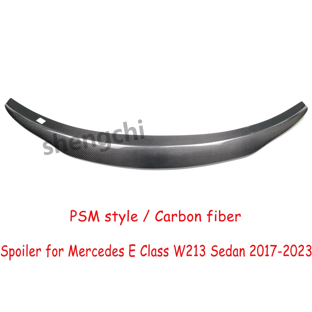 W213 PSM Style Carbon Fiber Spoiler For Mercedes Benz E Class W213 E180 E200 E250 E300 E350 E400 E450 Rear Spoiler 2017-2023