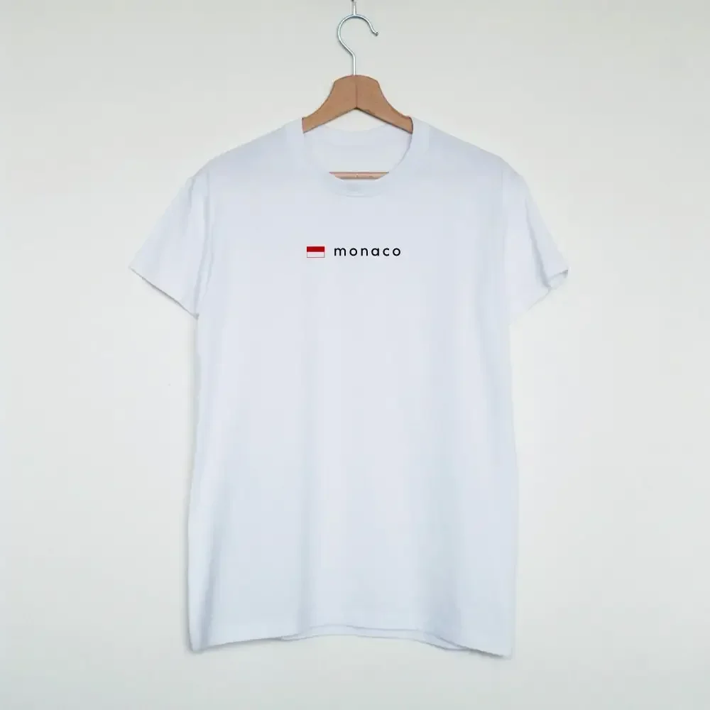 Monaco vacation T shirt minimalist holiday flag graphic tee stylish fashion funny gift