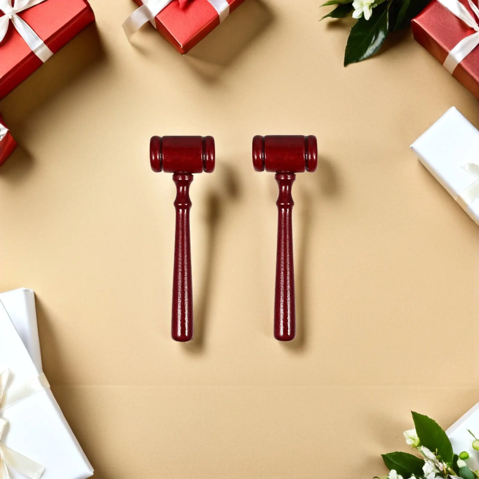 2Pcs Wooden Judge Hammer Gavel Judge Gavel Justice Delicate Wood Gavel Accessory Judge Hammer For Auction Lawyer Sound Hand Tool