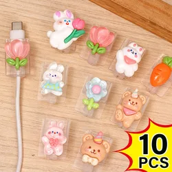 10/2PCS Cartoon Cute Cable Winder For Samsung Xiaomi Huawei Android Phones Tablet Charger Data Cord Organizer Protector Cover