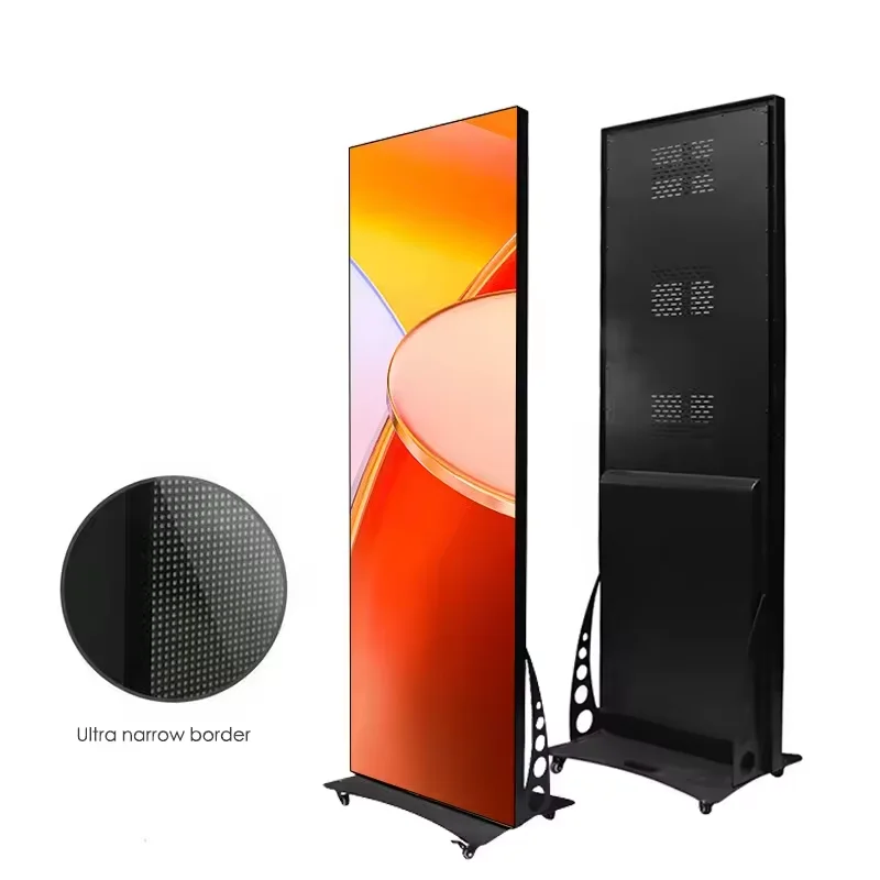 

LED Indoor Full Color P2.5 640*1920mm Display WiFi Smart Poster Screen Ultra Thin HD Mobile Vertical Matrix Advertising Machine