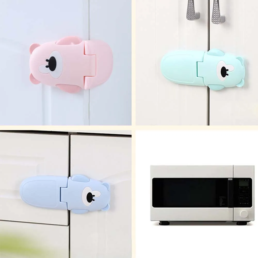 Multi-function Safe Drawer Kids Furniture Refrigerator Cabinet Locks Toilet Lock Right-angle Lock Cartoon