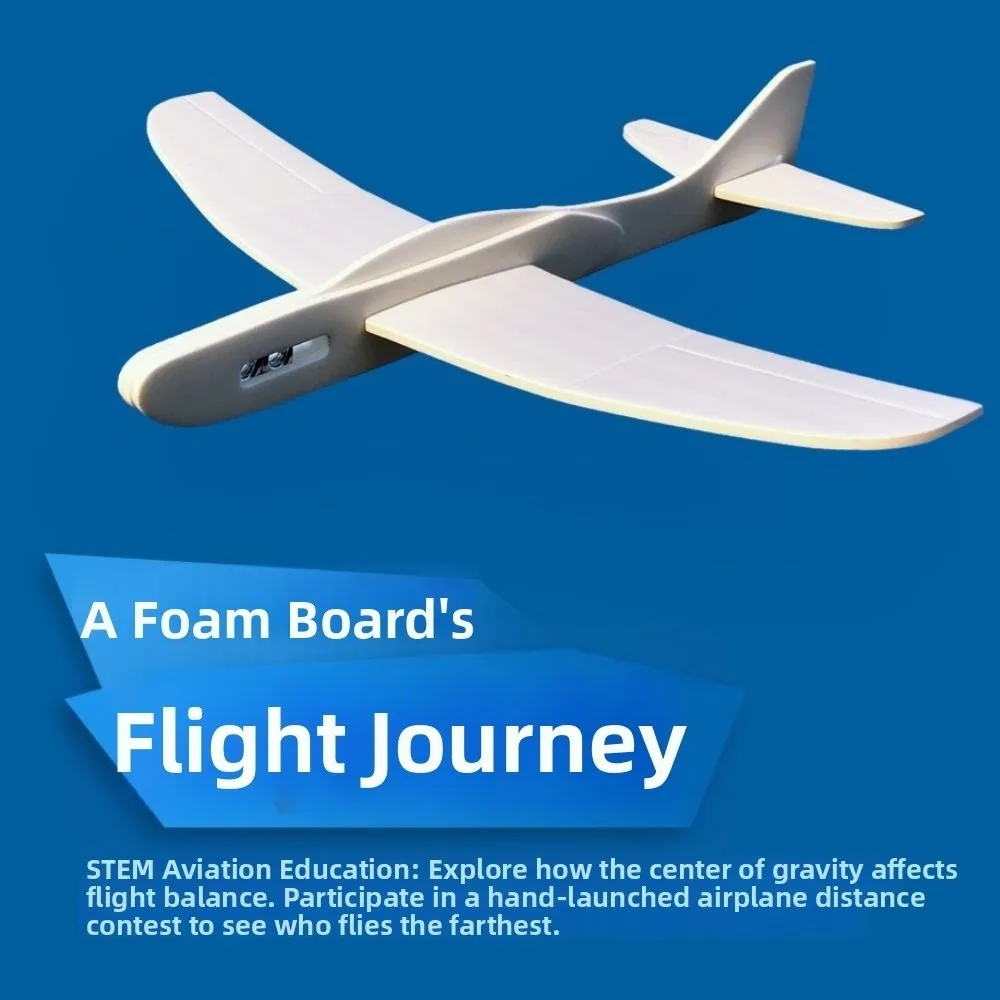 

Lightweight Airplane Glider Model Plastic DIY Unfinished Biplane White Blank Foam Board Outdoor Flying Throwing Plane