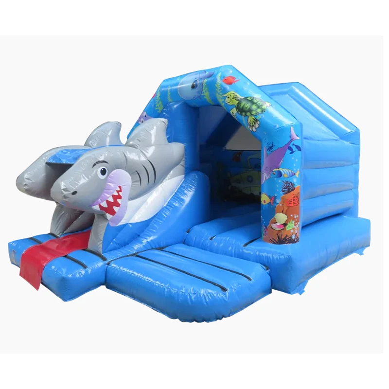 Factory Price inflatable Shark Bounce and Slide