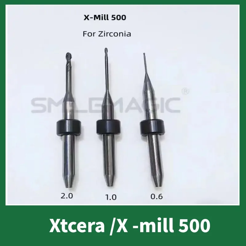 

Dental Lab Grinding Zirconia for Xtcera 500 Machines D4 DC Coating CAD CAM Milling Burs 0.6/1.0/2.0mm Precision Drill