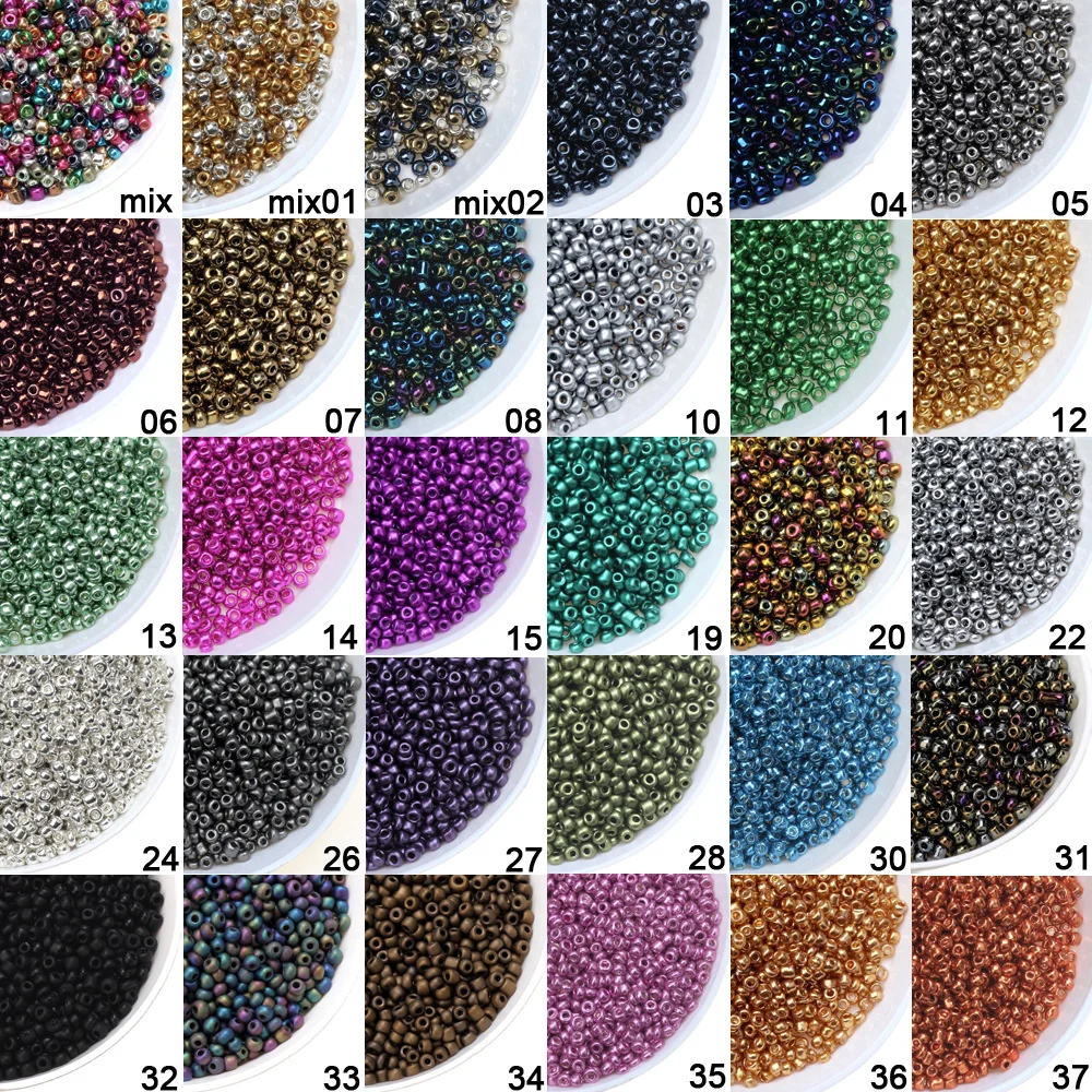 1000pcs 2mm Lacquer That Bake Charm Czech Glass Seed Beads DIY Bracelet Necklace Earring Spacer For Jewelry Making Accessories