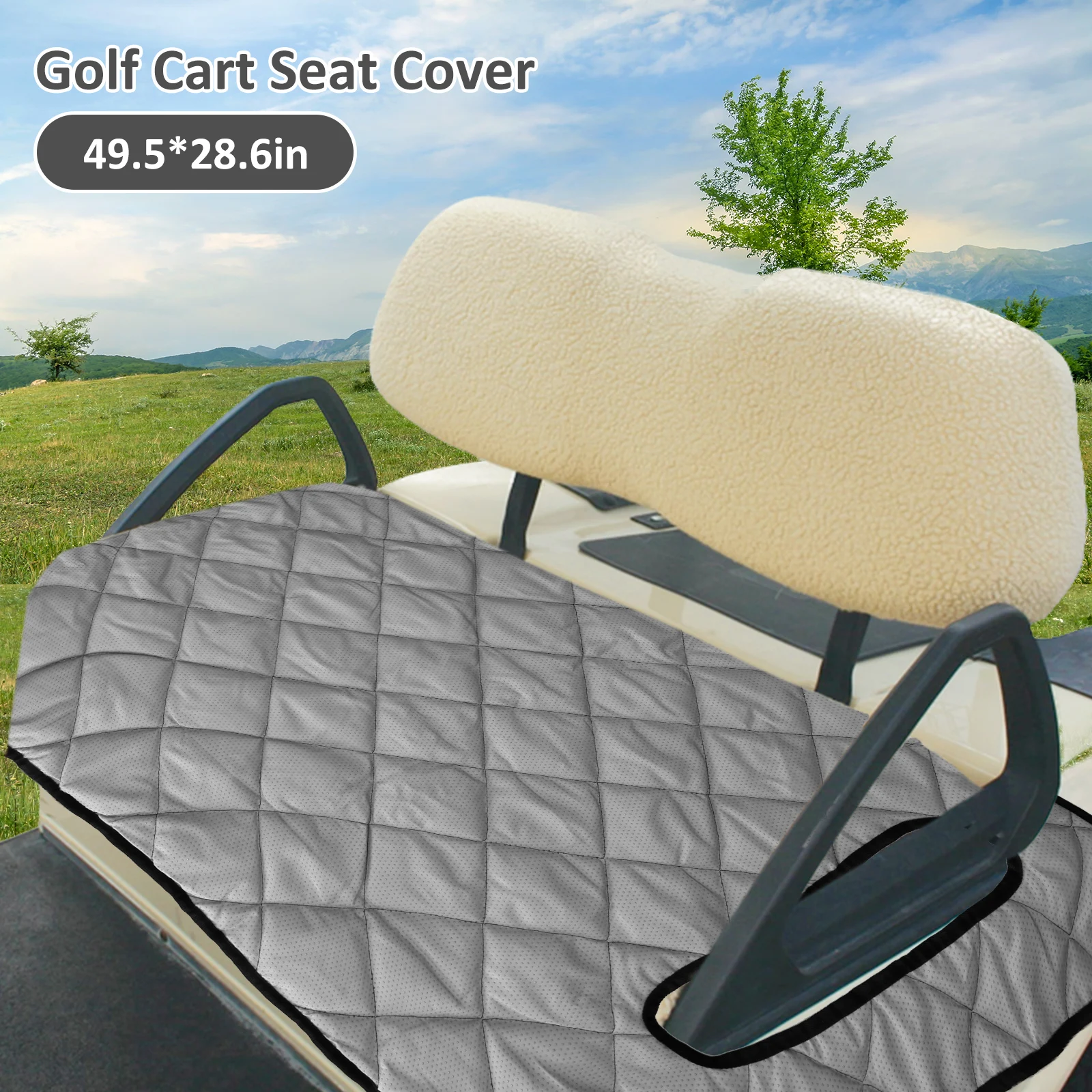 Sarung jok Keranjang Golf Universal selimut handuk tempat duduk keranjang Golf cocok untuk sebagian besar 2 tempat duduk aksesoris Golf 49.5x28.6 inci