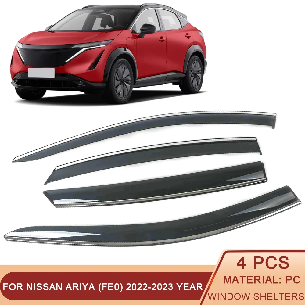 For Nissan Ariya (FE0) 2022-2023 Car Window Sun Rain Shade Visors Shield Shelter Protector Cover Sticker Exterior Accessories