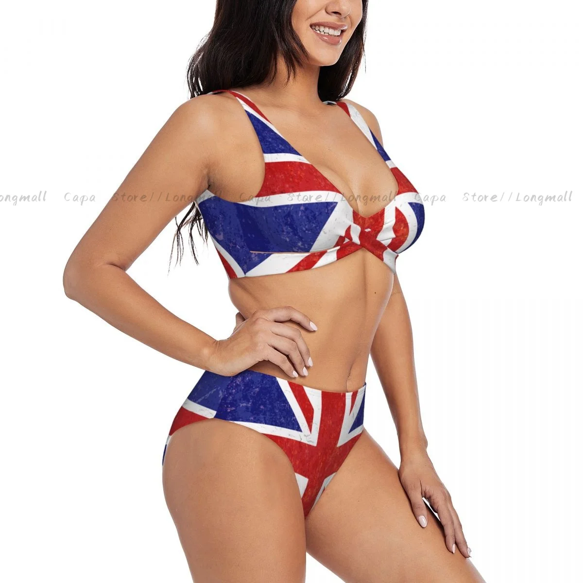 

Women Bikini Set Grunge Union Jack Flag Swimsuit Push Up Female Swimwear Bathing Suit