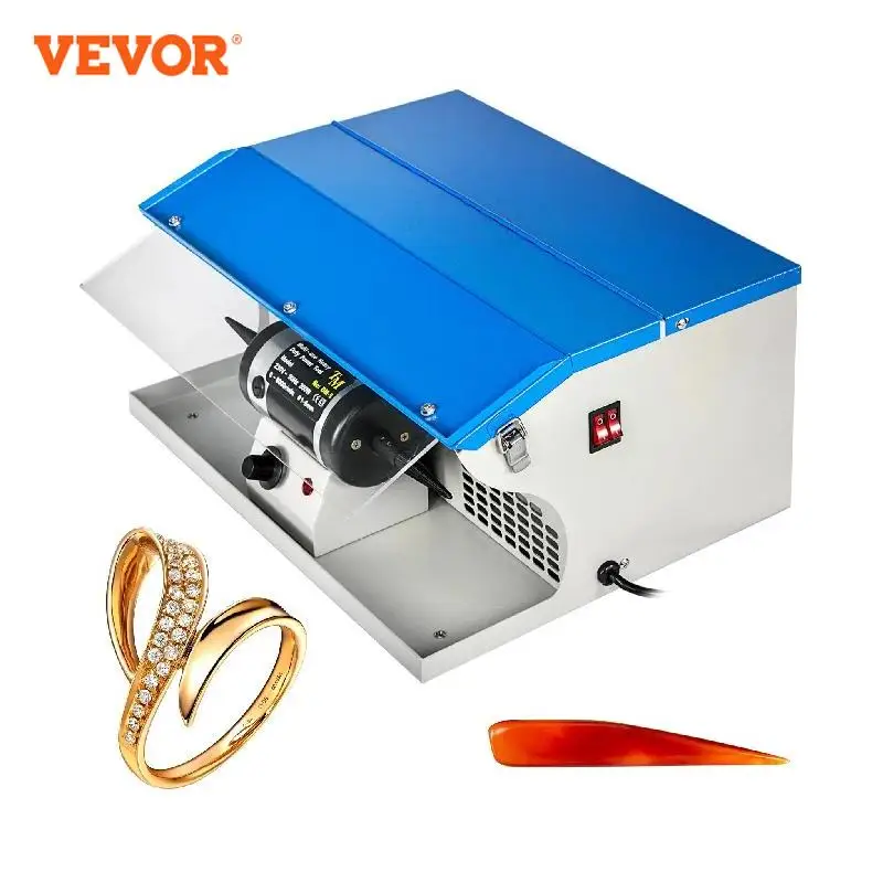 VEVOR 200W Jewelry Polishing Buffing Machine Dust Collector with Light Table Top for Jewelry Metal Manufacturing and Maintenance