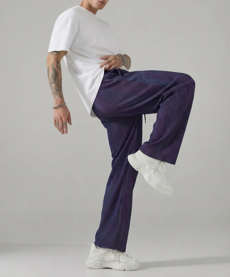 New Men's Casual Pants - Anti-Wrinkle, Non-Stretch, Breathable, Elastic, Stain-Resistant Straight-Leg Pants, Hip-Hop Streetwear