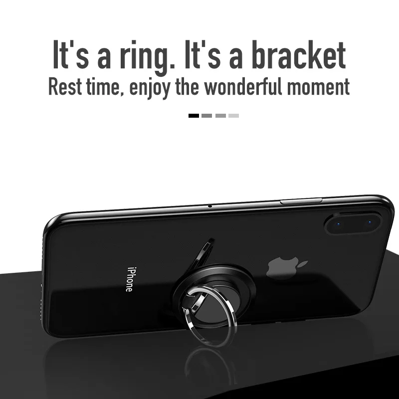 Rotatable Thin Magnetic Finger Ring Phone Holder 360 Degree Round Smartphone Socket Metal Car Stand Grip Telephone Accessories