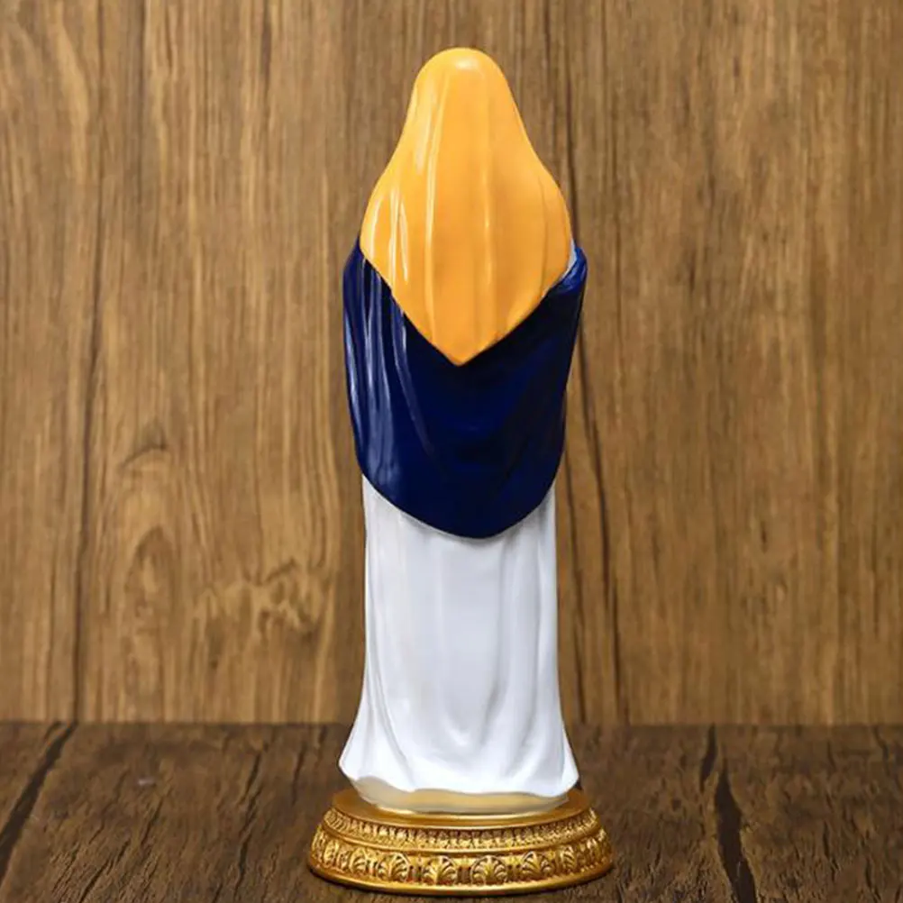 

Virgin Mary Statue Resin Decoration Desktop Adornment Catholicism Desktop Adornment nament Mini Model Home Decor