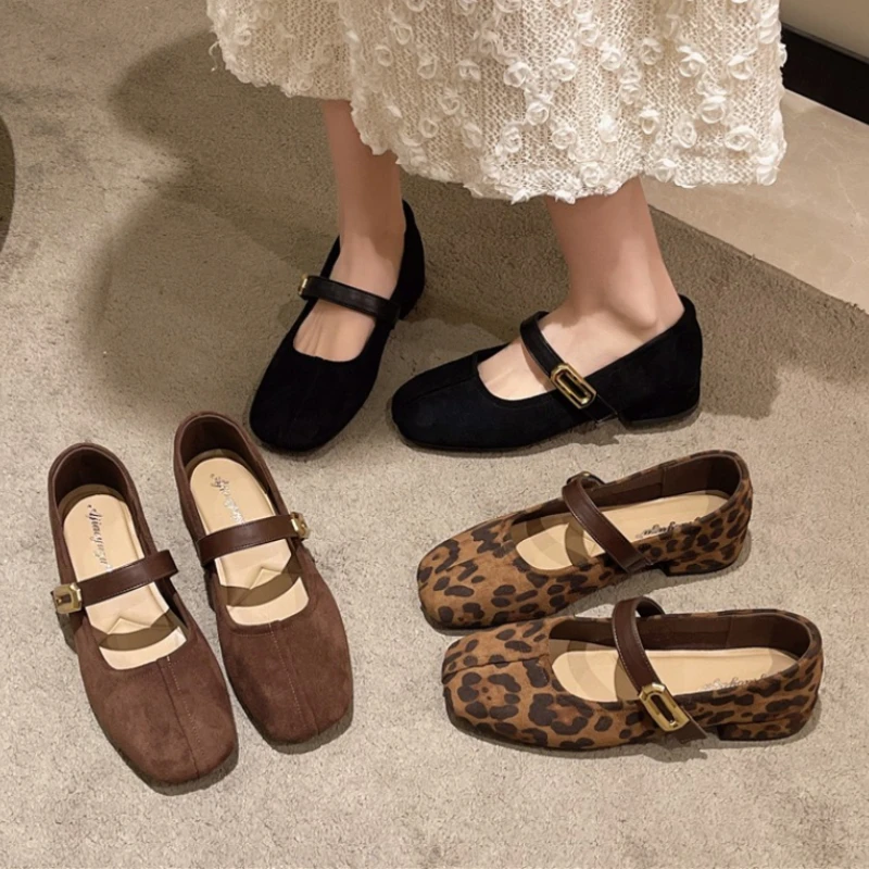 

Vintage Square Toe Woman Mary Jane Shoes Elegant Thick Heel Dress Shoes 2026 New Spring Comfortable Ladies Pumps Shoes