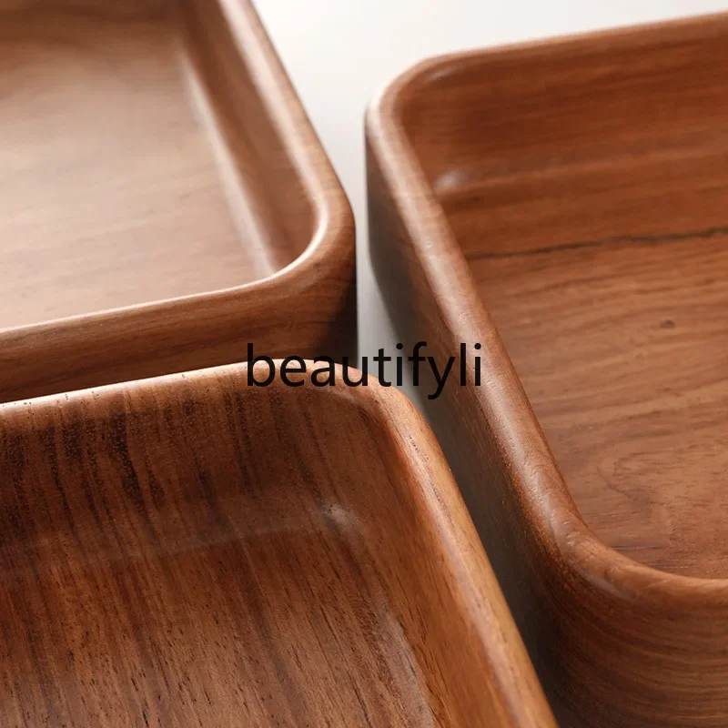 Huali solid wood dried fruit plate household living room tea table food melon seeds candy nut inventory heart plate