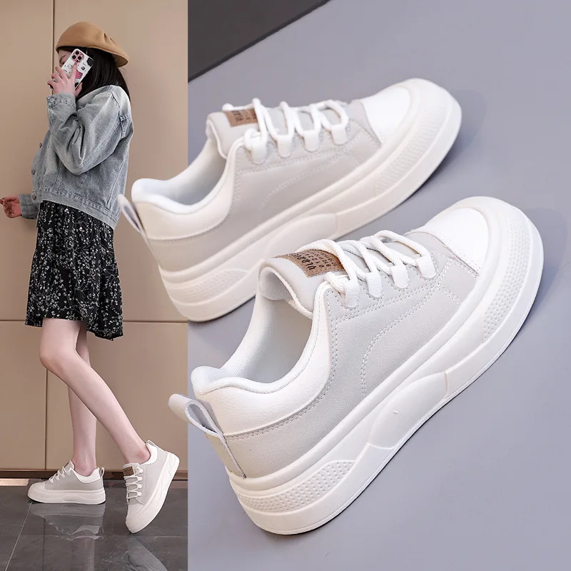 

Women Vulcanized Shoes New Korean Version Ins Student Height Increasing Thick Soled Sports and Leisure Board Shoes