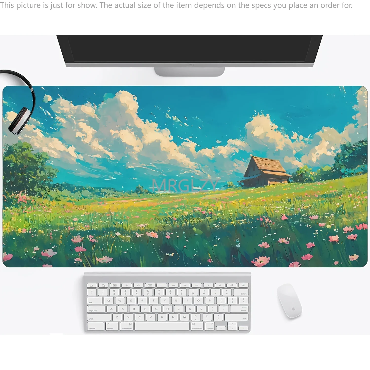 Alfombrilla de ratón con paisaje japonés de Anime de fantasía, accesorios de escritorio antideslizantes de goma grande, alfombrilla de ratón para decoración de teclado de jugador y oficinas