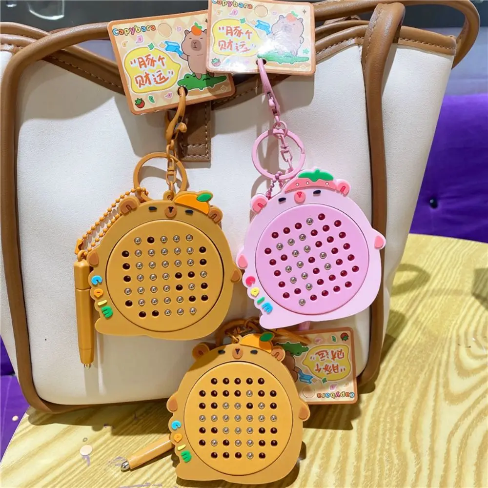 Llavero con tablero de dibujo magnético de capibara, juguete relajante DIY, Mini llavero divertido, juego de pintura, almohadilla, juguete de dibujo Montessori, colgante