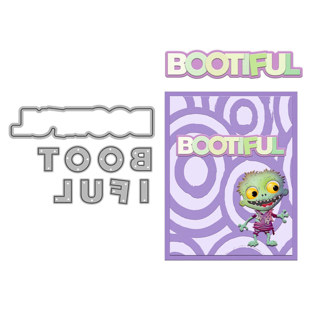 

MangoCraft Halloween Bootful Cutting Dies DIY Scrapbooking Supplies Metal Dies Knife Mold For Card Making Crafts Albums Decor
