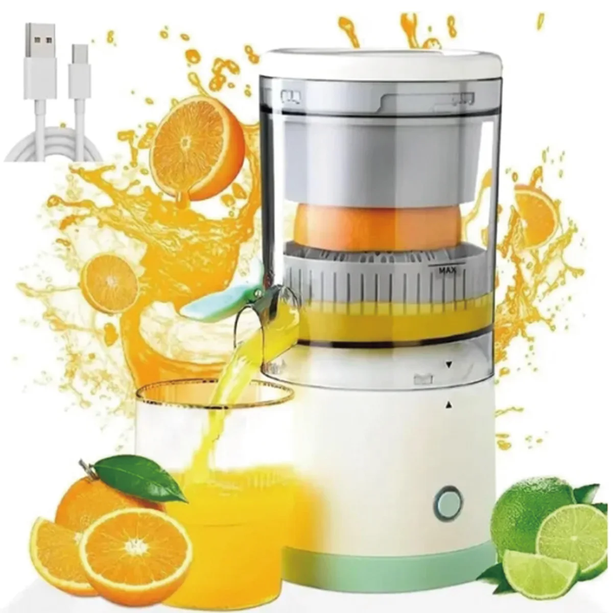 1PC Electric Juicer Juice Cup Citrus Orange Lemon Squeezer USB Charging Kitchen Fruit Juicer Blender Fresh Separator Press Mac image 3
