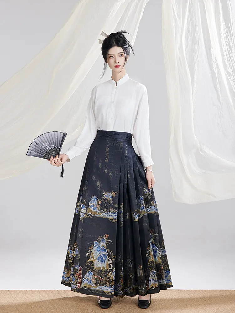 nouveau-2025-chinois-sle-femmes-k-bleu-hanfu-f-jupe-taille-reglable-a-ligne-fibre-de-polyester-culture-traditionnelle-pe