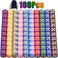 12mm Dice 6 Sided D6 Game Dice 100/50/30/10Pcs Random Colors Two Tone Round Corner Dices Teaching Math PRG Board Game