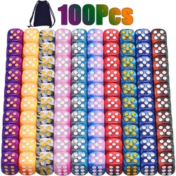 Dados de juego D6 de 12mm, dados de 6 caras, 100/50/30/10 piezas, colores aleatorios, dados de esquina redonda de dos tonos, juego de mesa PRG de enseñanza de matemáticas