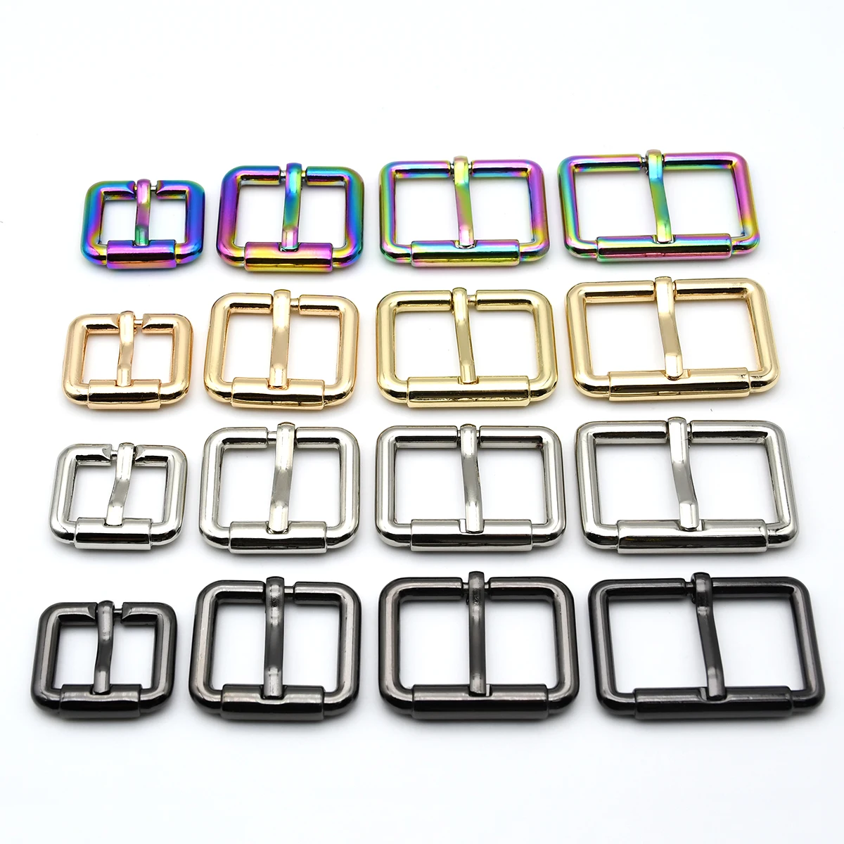 Metal Adjustable Pin Buckle Heel Bar Half Buckle Rectangle Ring Backpack Bag Strap Belt Dog Leash Collar Parts Accessories