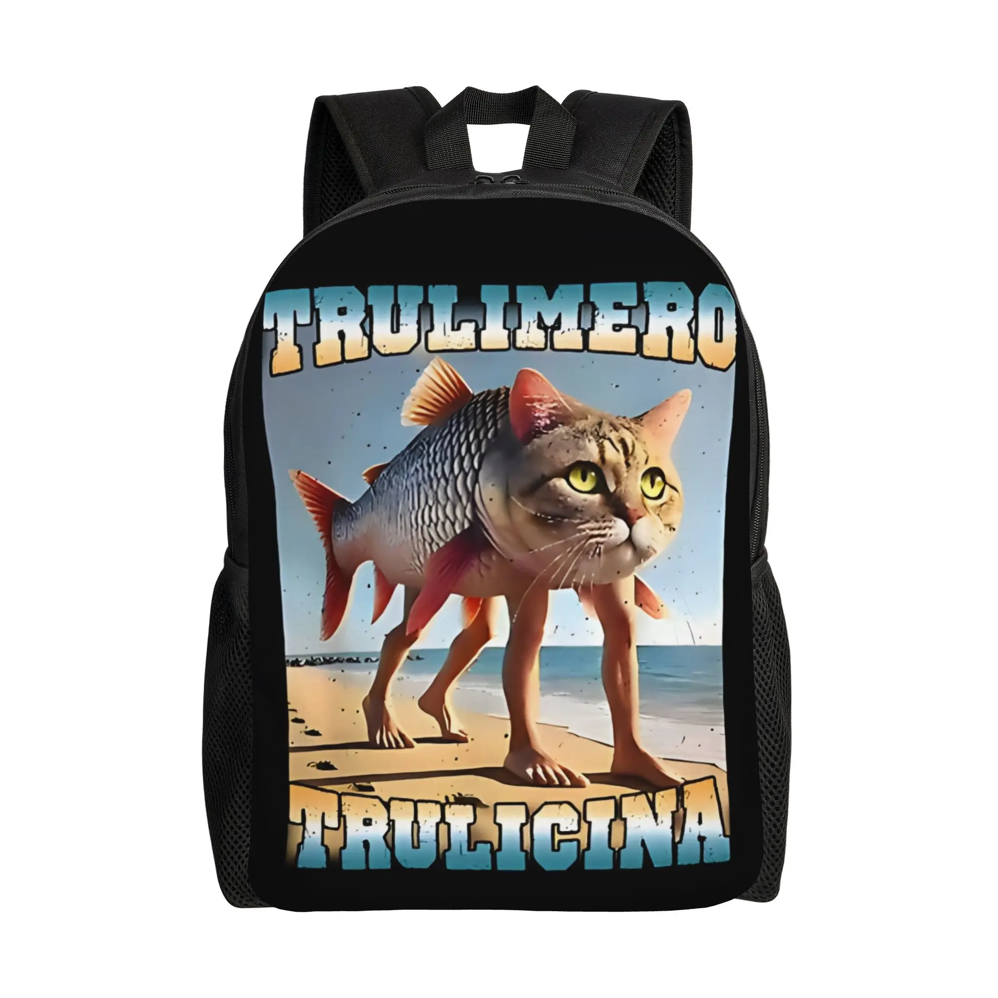 

Trulimero Trulicina Cat Fish Italian-Brainrot Schoolbag backpacks Women's Fashionable mochila Large Capacity Laptop mens bags