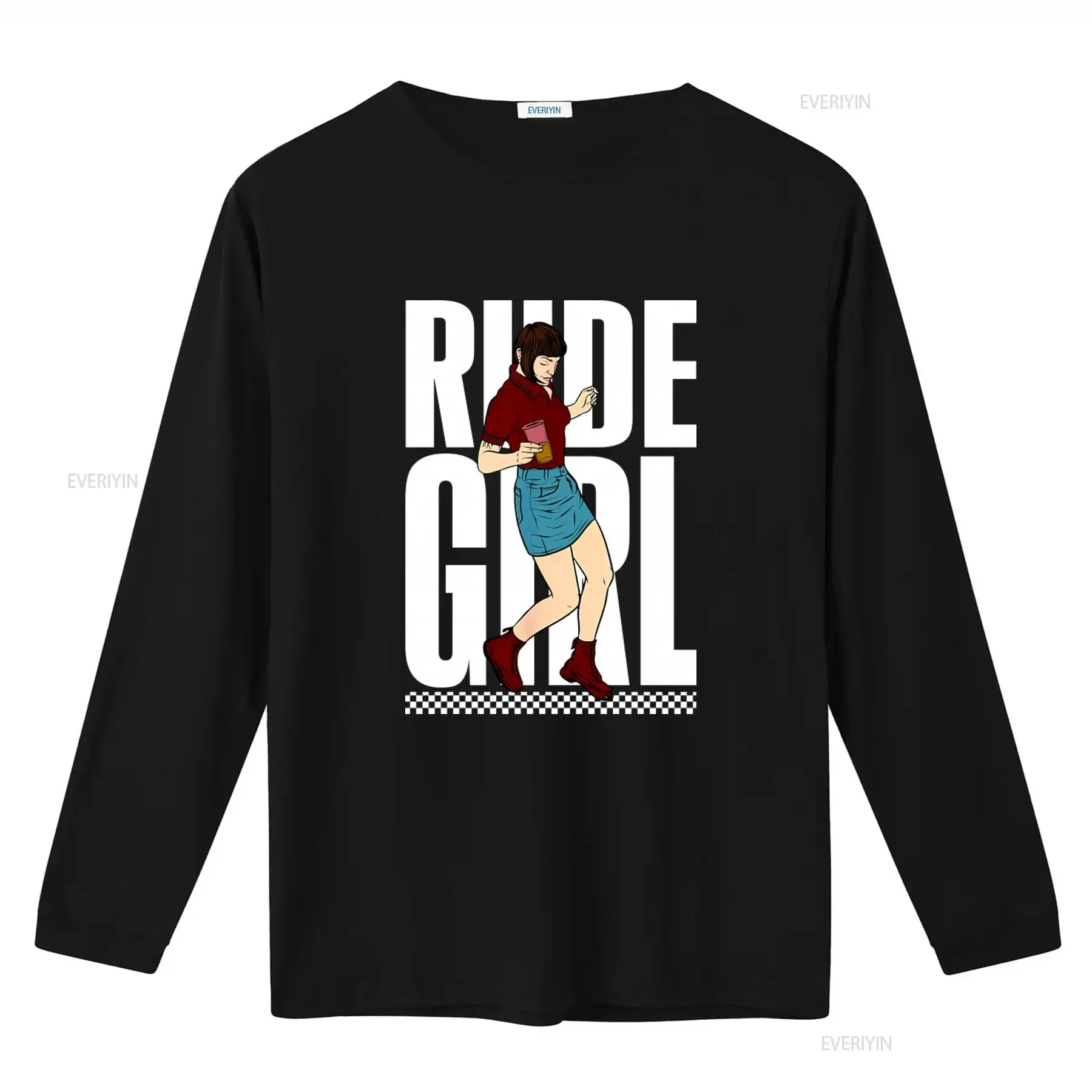 Women's Rude Girl T Shirt Ska Reggae Rocksteady Skinhead Style with Trendy Print vintage Washed Breathable Comfortable Unisex