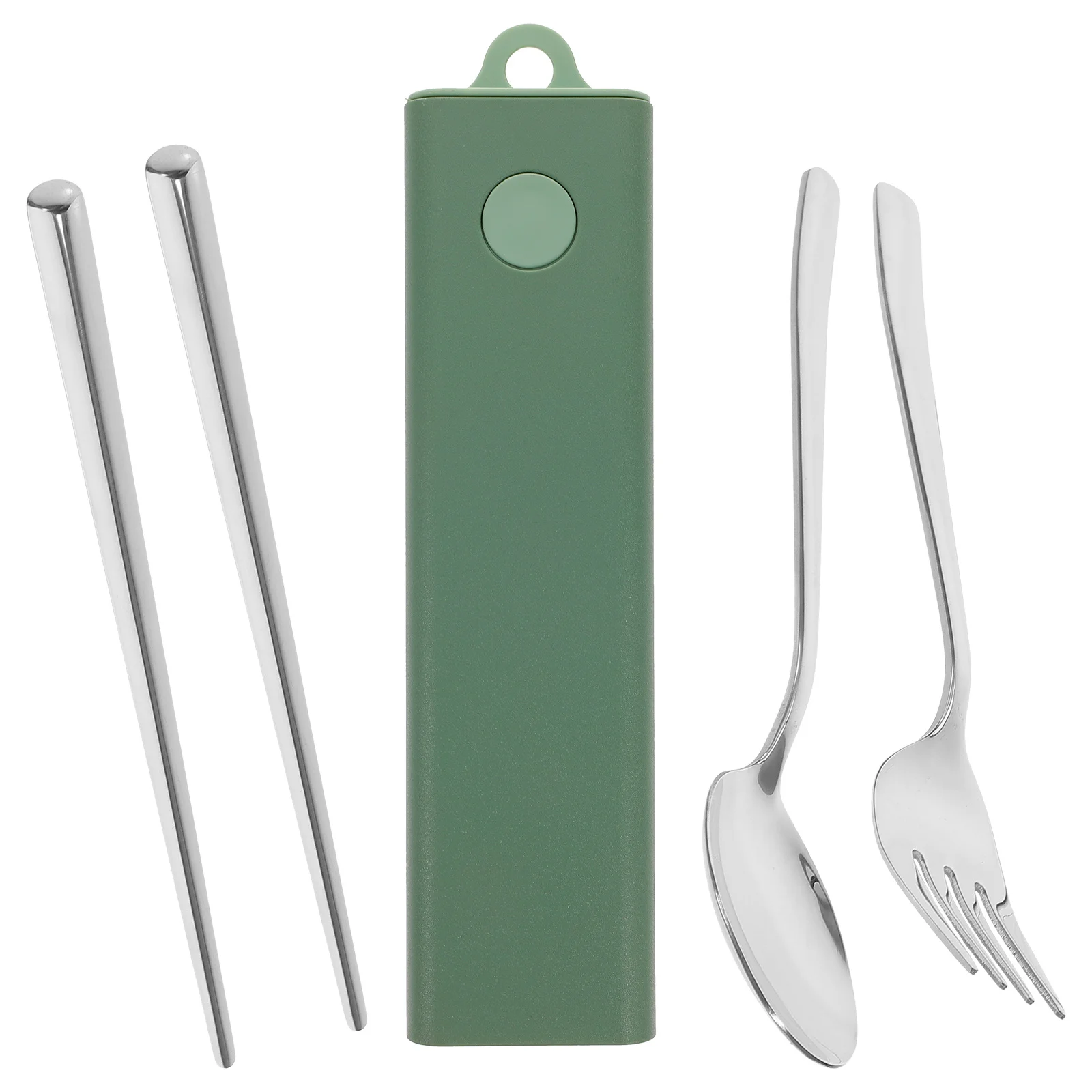1 Set Portable Tableware Set With Case Reusable Spoon Fork Chopstick Kit For Travel Camping Picnic Outdoor Lunch Box Accessories