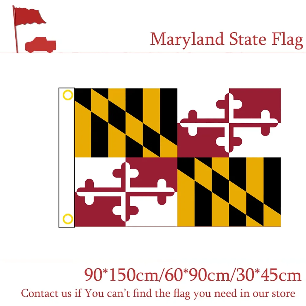 60x90 см 150x90 см флаг штата Мэриленда США 3x5 футов баннеры с латунными втулками для украшения офиса